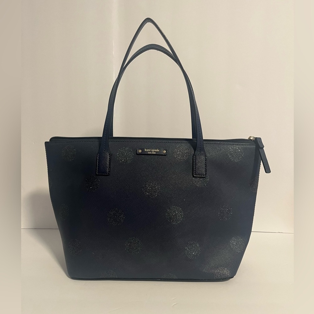 Kate Spade Women’s  Blue New York Haven Lane With Glitter Polka DotsTote Bag OS